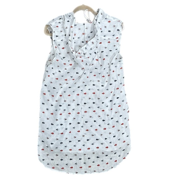 FOR CYNTHIA Coastal Lady 100% Linen Swimsuit Cover Up Pop Over Mini Beachy Sz M - Picture 8 of 12